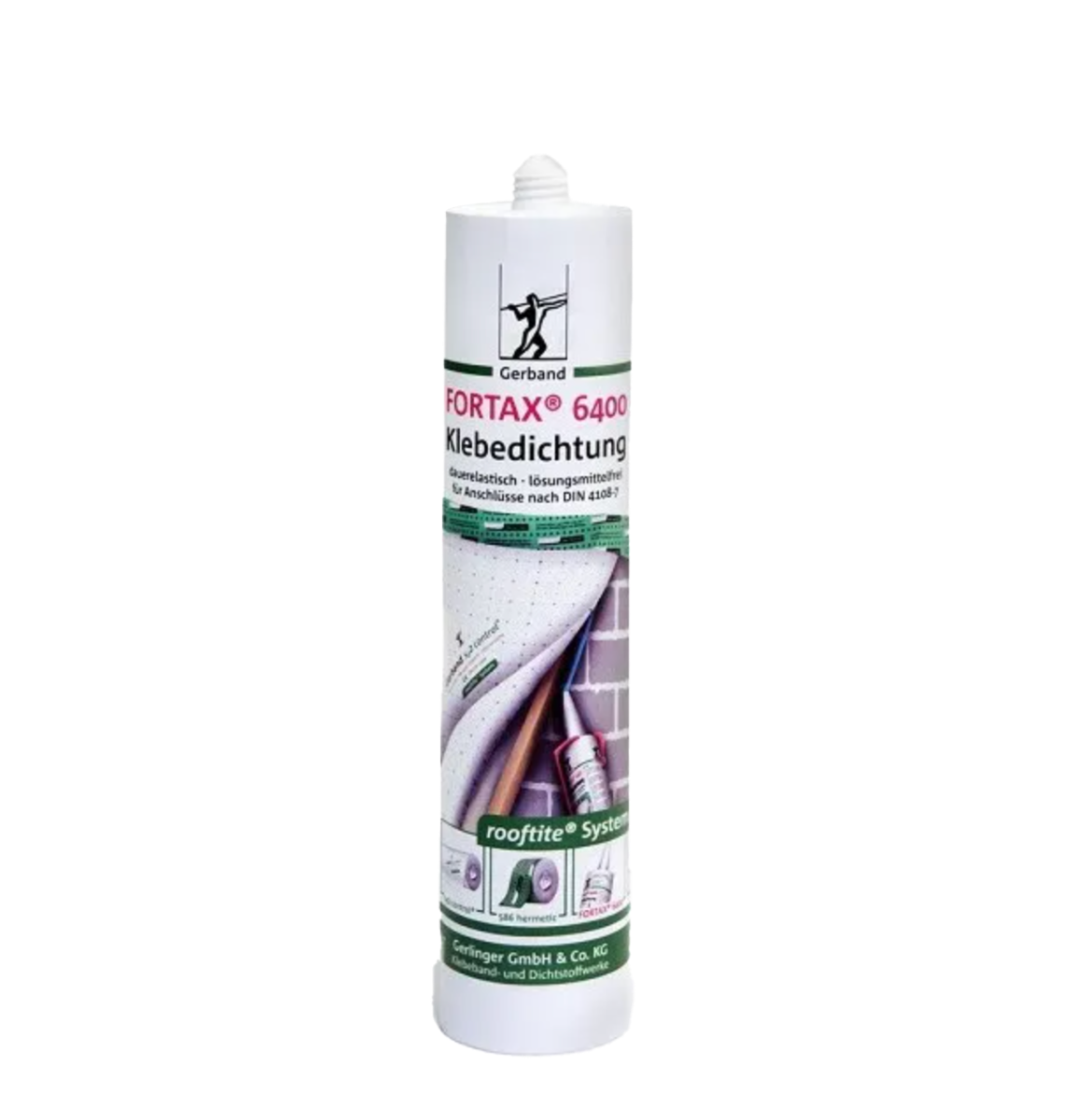 Tube of Fortax 6400 adhesive on a white background