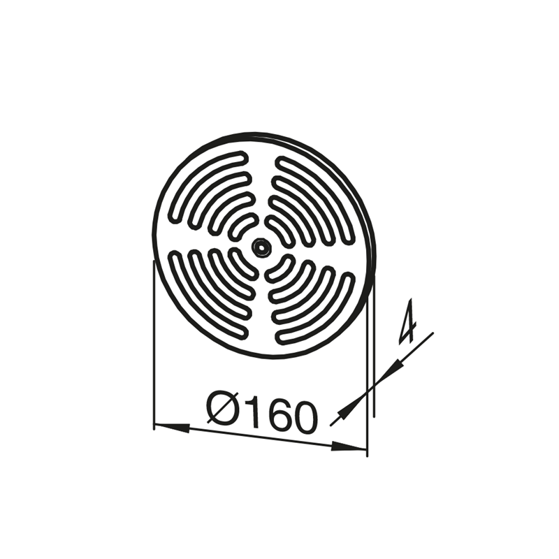 Technical drawing of a circular component with dimensions on a white background