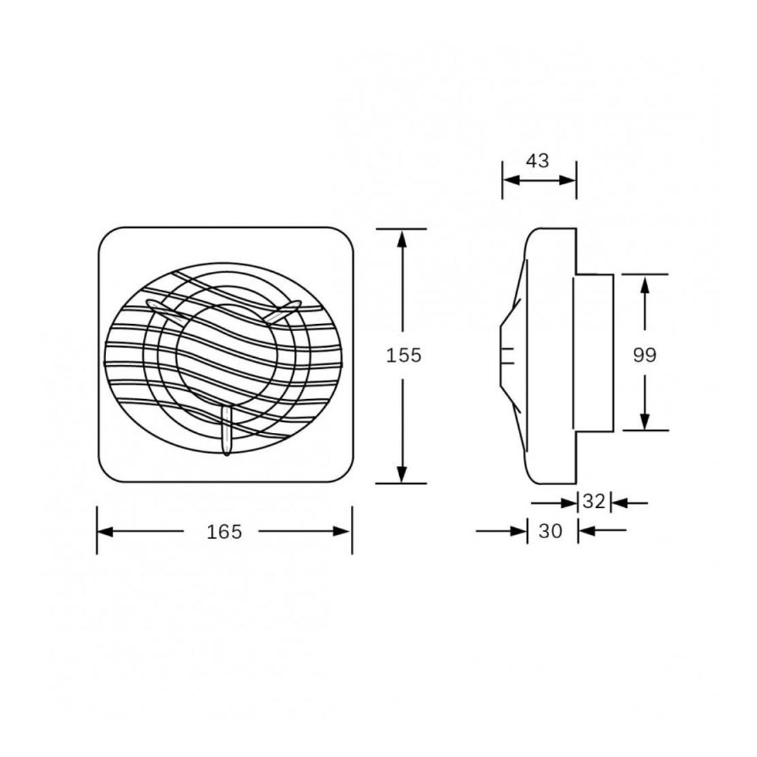 Technical drawing of a circular component with dimensions