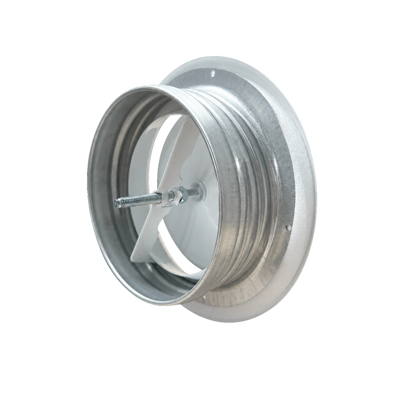 Quiet-Vent Metal Air Exhaust Valve with Mounting Collar