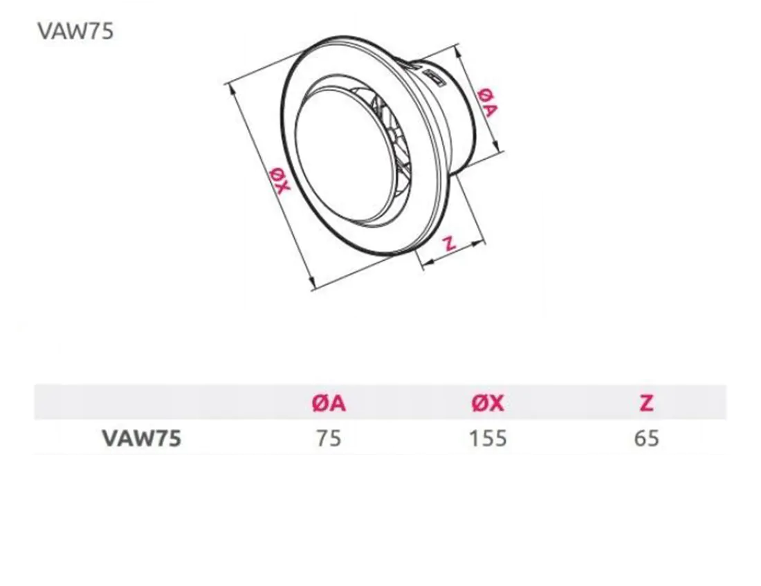 Technical drawing of a circular component with dimensions labeled on a white background