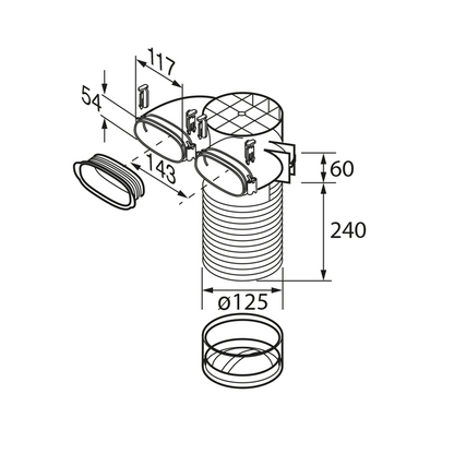 Technical drawing of a cylindrical component with dimensions