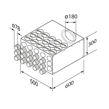 Technical drawing of a cylindrical component with dimensions labeled