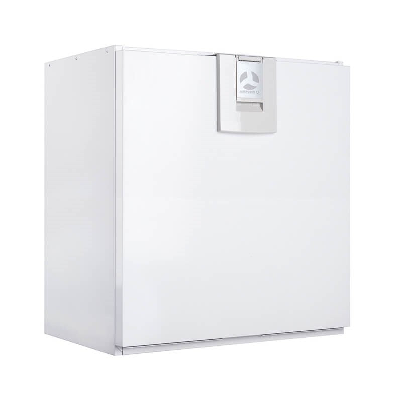 White rectangular object with a small window on a white background