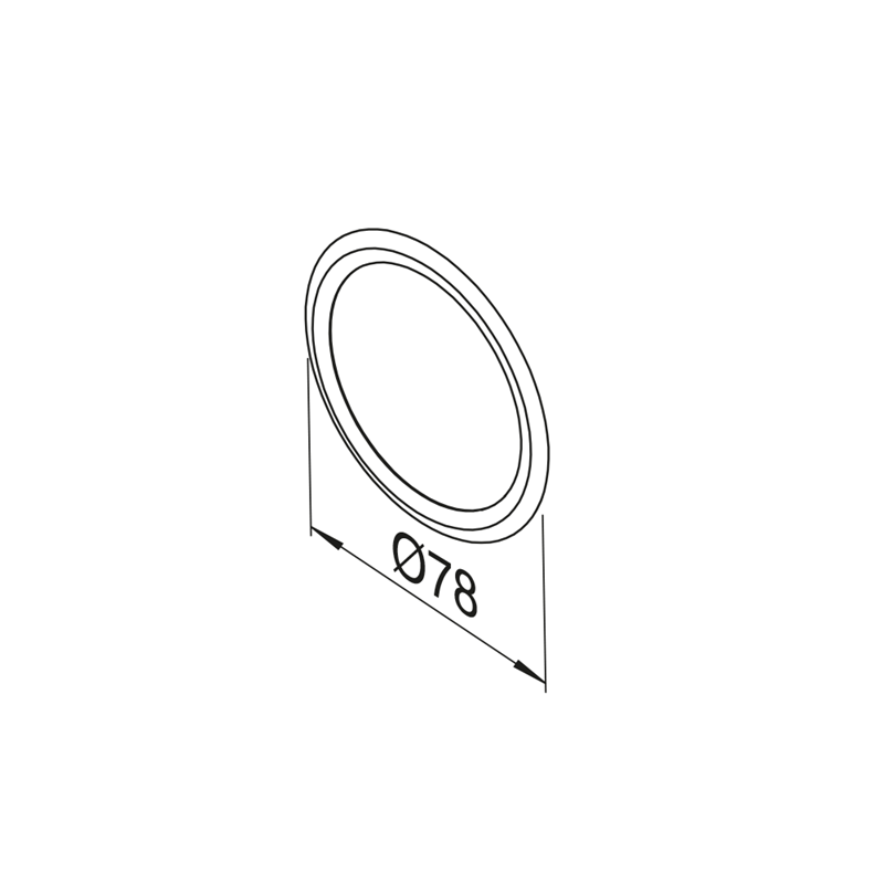 Technical drawing of a circular component with a diameter of 78mm on a white background