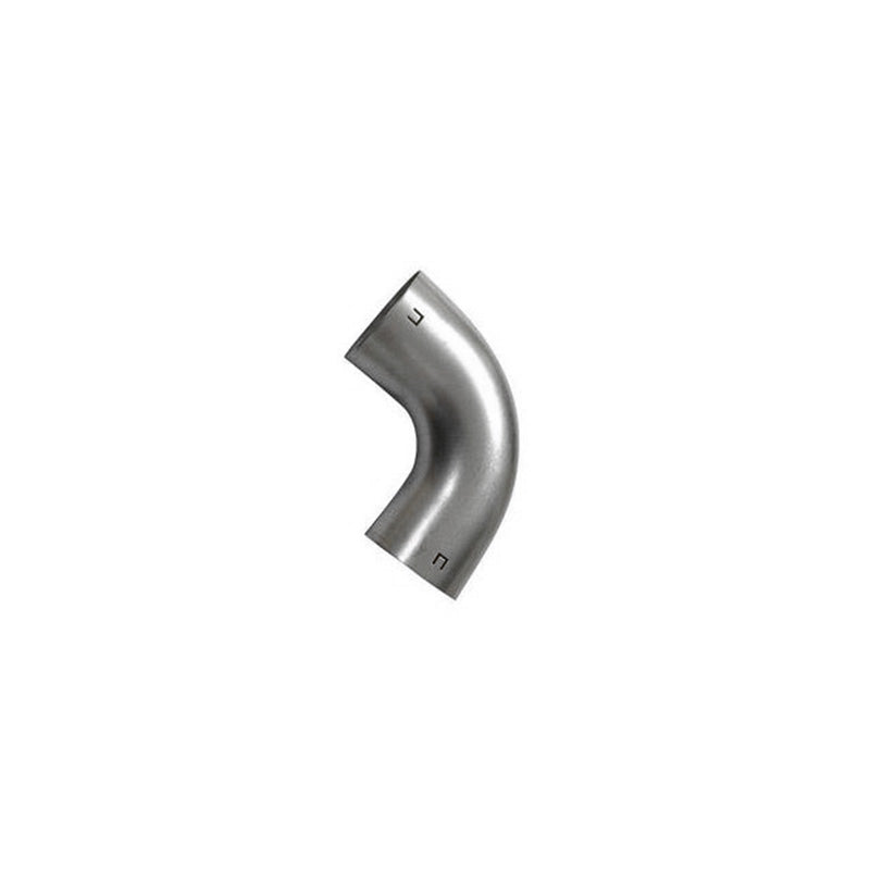 Metallic elbow pipe on a white background