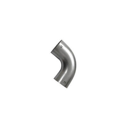 Metallic elbow pipe on a white background