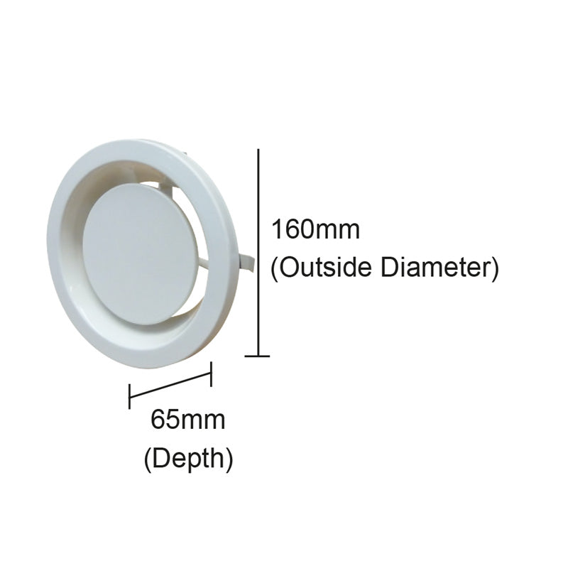 Measurement details of a circular component with outside diameter and depth labeled.