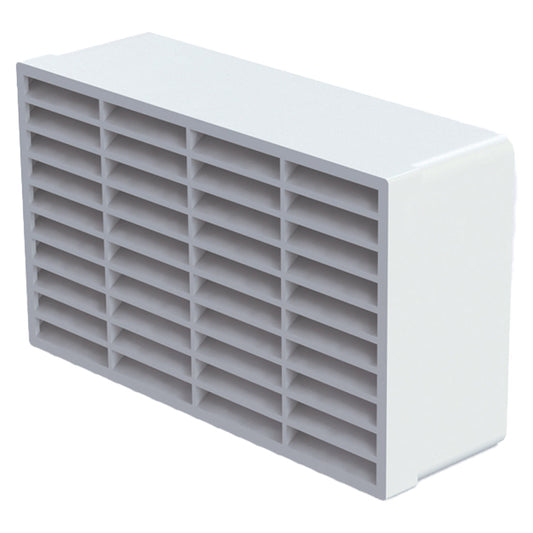 220x90mm - Double airbrick with grille only - White - (Requires 977)