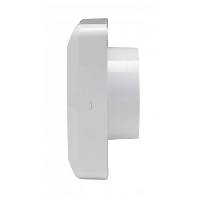 White wall-mounted device on a white background