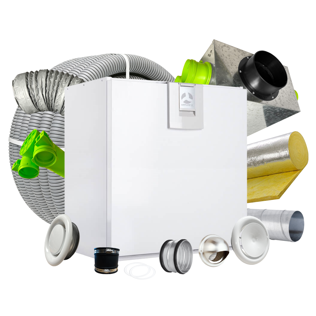 Ventilation Superstore 12 Room MVHR Kit – Airflow Adroit DV145 EPH L with Integral CO2 Sensor