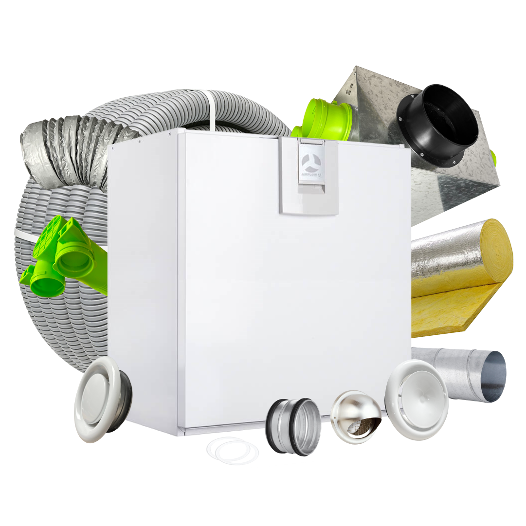Ventilation Superstore 12 Room MVHR Kit – Airflow Adroit DV110 EPH L with Integral CO2 Sensor