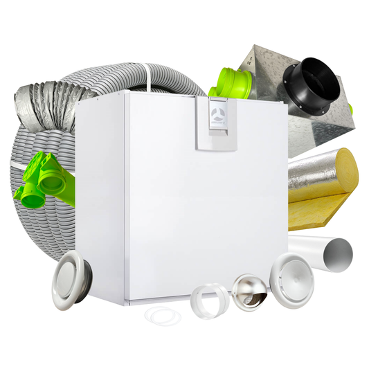 Ventilation Superstore 15 Room MVHR Kit – Airflow Adroit DV110 R with Integral CO2 Sensor