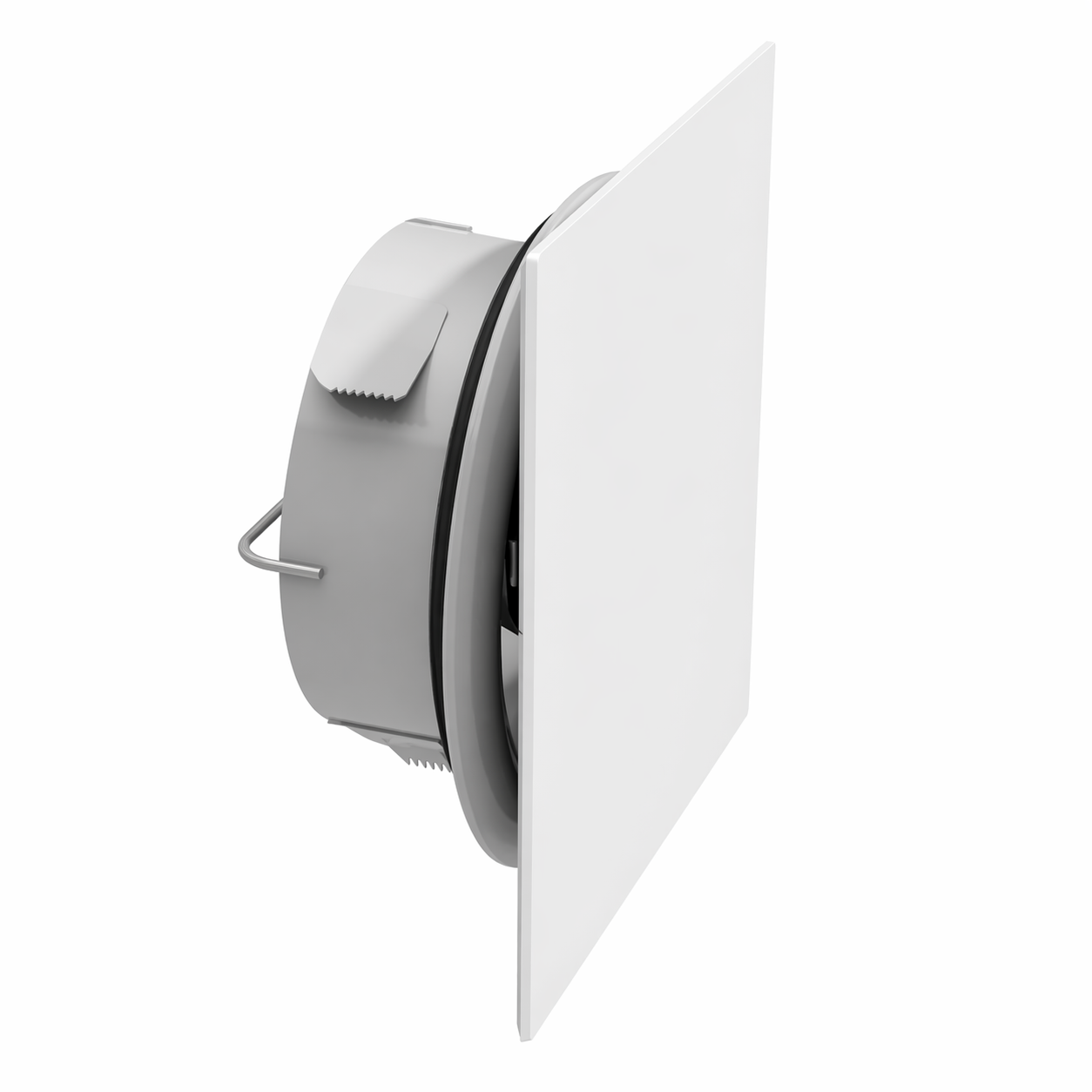 White ceiling light fixture on a white background
