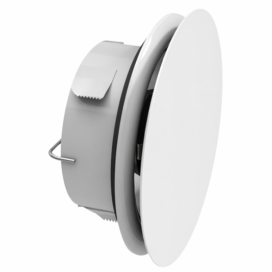 White ceiling light fixture on a white background