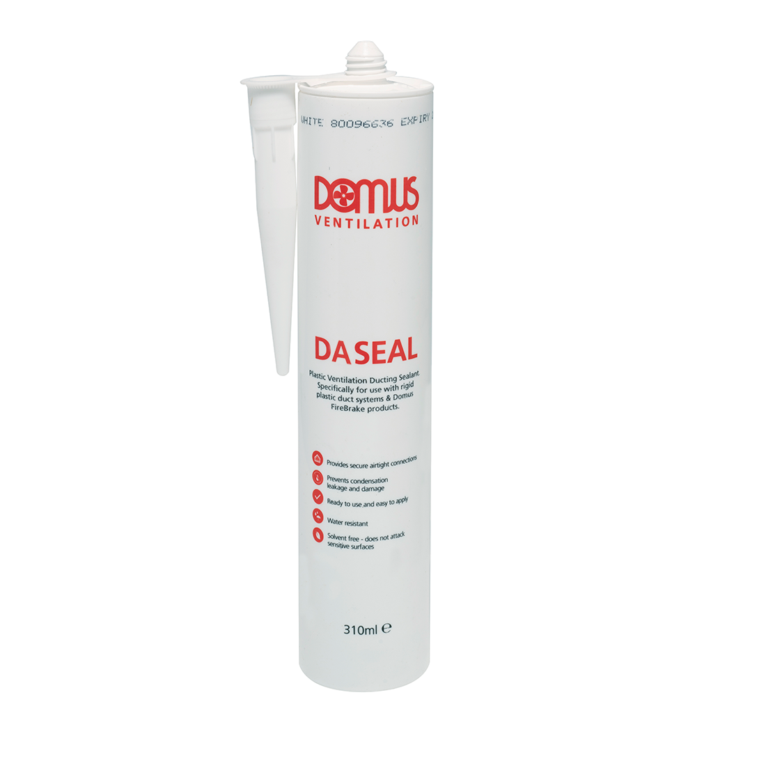 DOMUS Ventilation DASEAL sealant tube on a white background