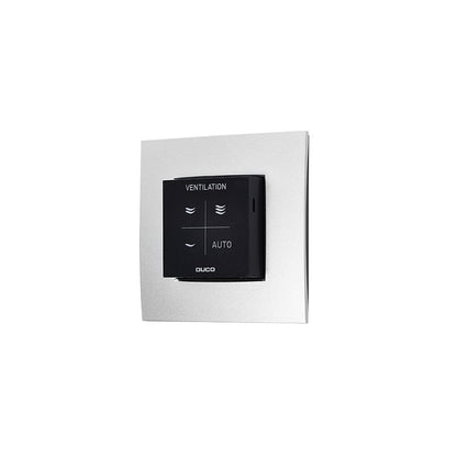 Wall-mounted ventilation control panel with 'Duco' branding on a white background