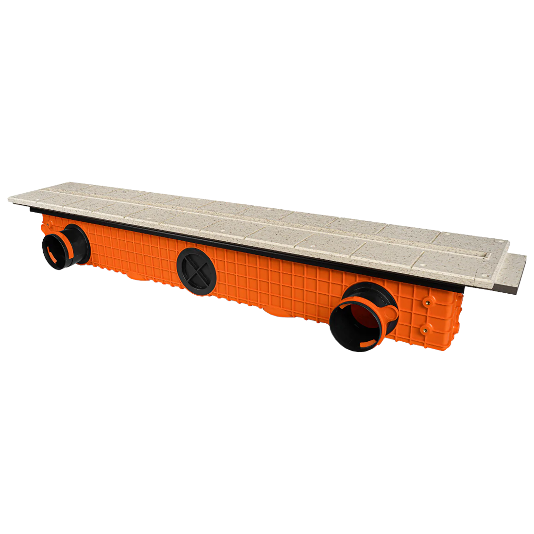 Orange and gray drainage system on a white background
