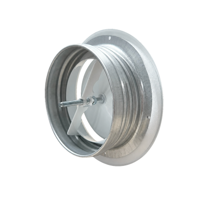 Quiet-Vent Metal Air Exhaust Valve with Mounting Collar