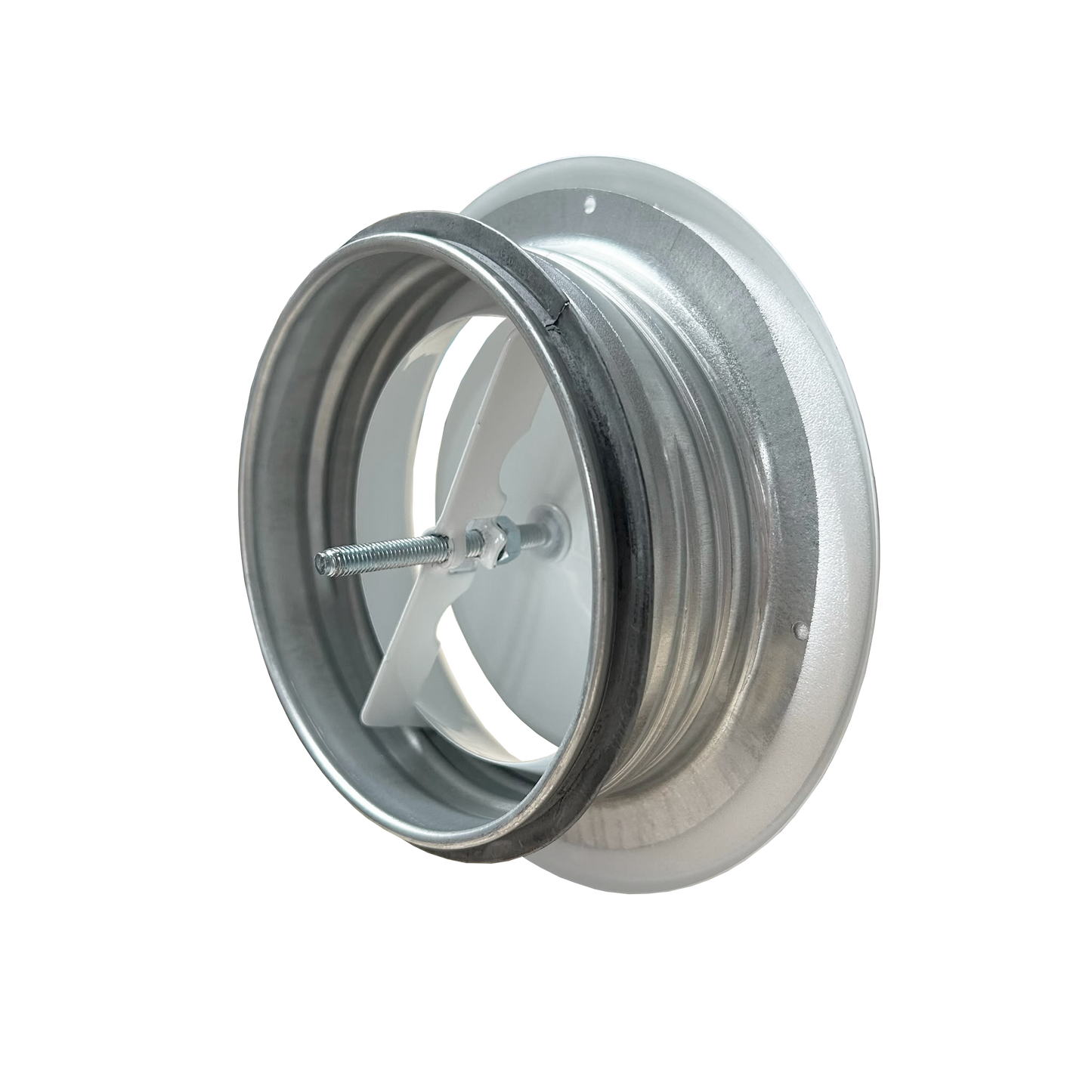Quiet-Vent 125mm Metal Air Supply Valve - with Mounting Collar & sealing ring