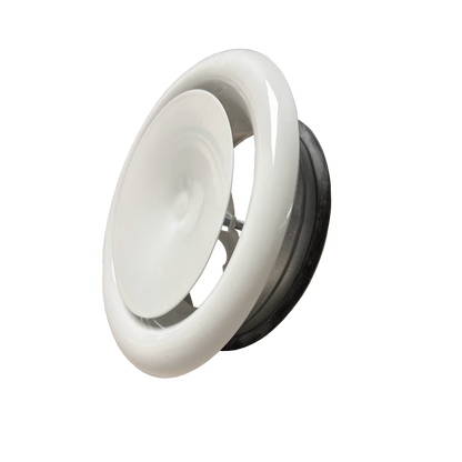 Quiet-Vent 125mm Metal Air Supply Valve - with Mounting Collar & sealing ring
