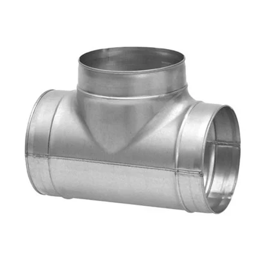 Metal duct connector on a white background
