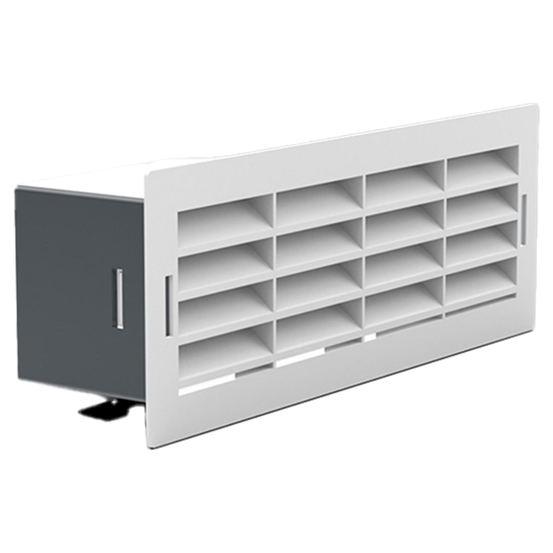 Rectangular air vent on a white background