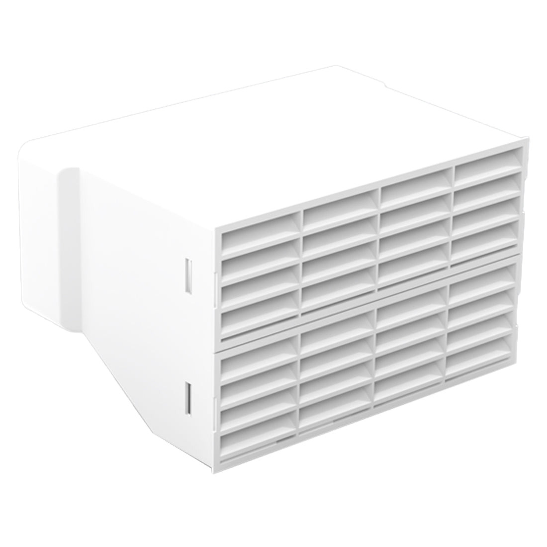 White mail sorting tray with multiple compartments on a white background