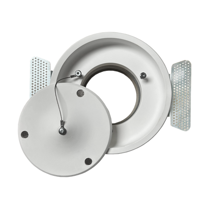 VS 125mm plaster circular diffuser, rear view with valve open