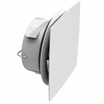 White ceiling light fixture on a white background