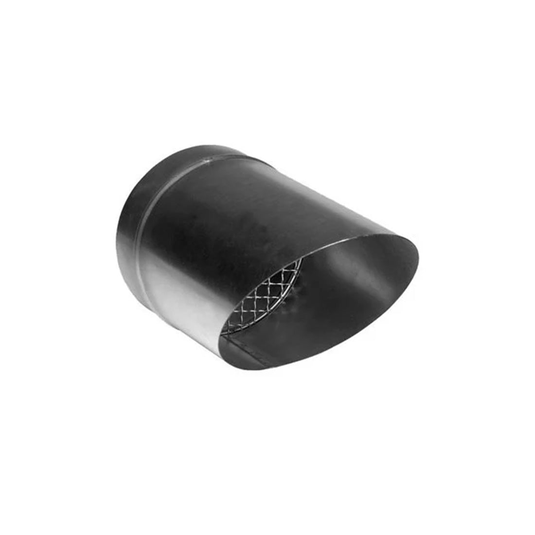 Black exhaust tip on a white background
