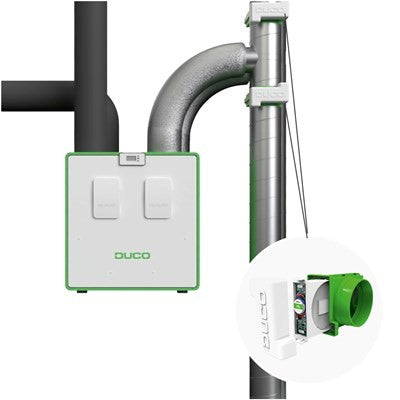 DUCO plumbing system components on a white background