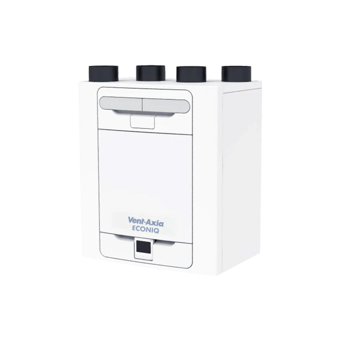 White appliance with black nozzles on a white background