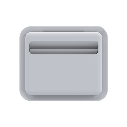 Rectangular gray object on a white background
