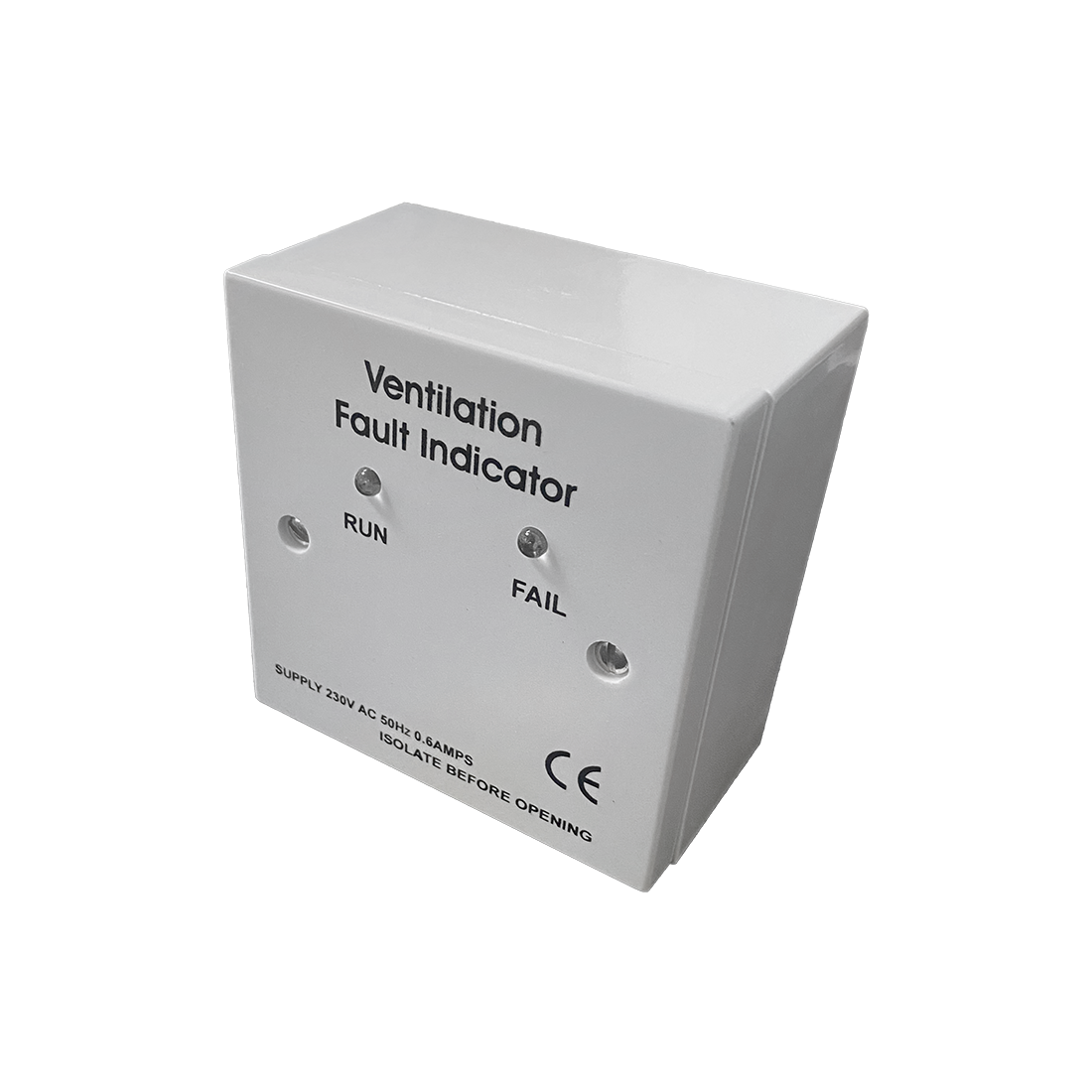 Ventilation fault indicator device on a white background