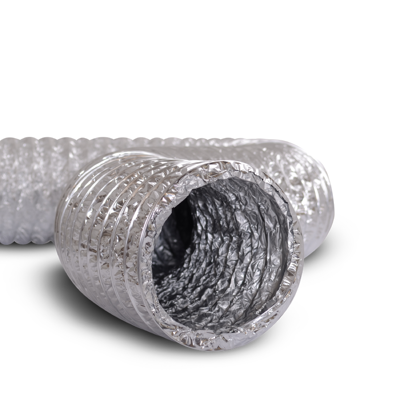 Roll of flexible duct on a white background