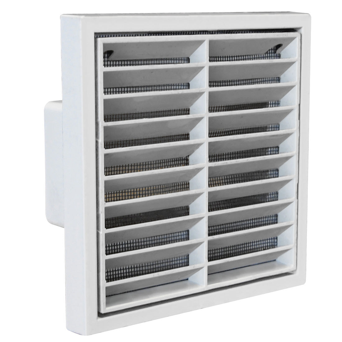 110x54mm - Louvred Grill White Rectangular Spigot – Ventilation Superstore