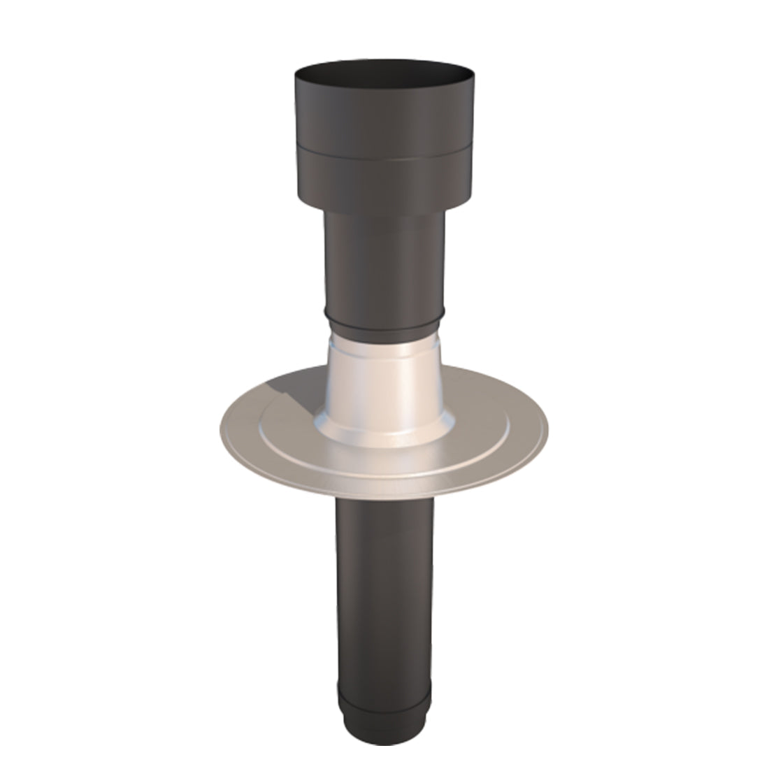 Black metal pipe fitting on a white background