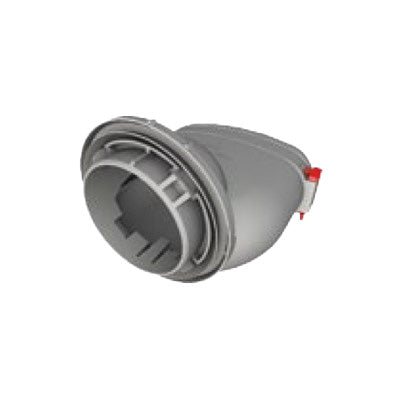 Gray plastic component on a white background