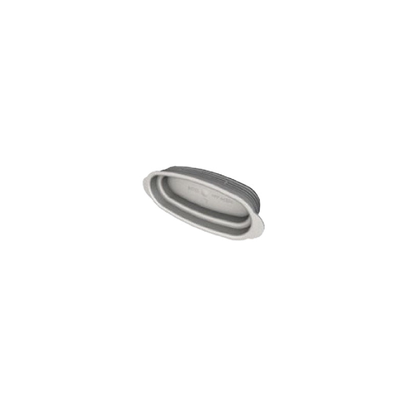 Metallic oval object on a white background