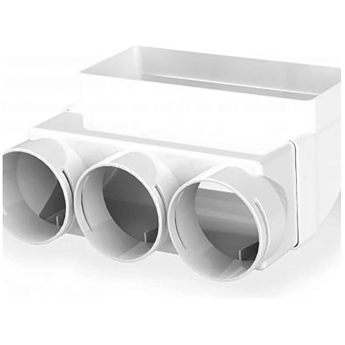 White three-hole wall-mounted organizer on a white background