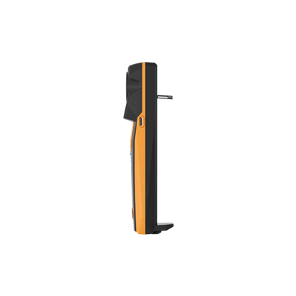 Black and orange tool on a white background