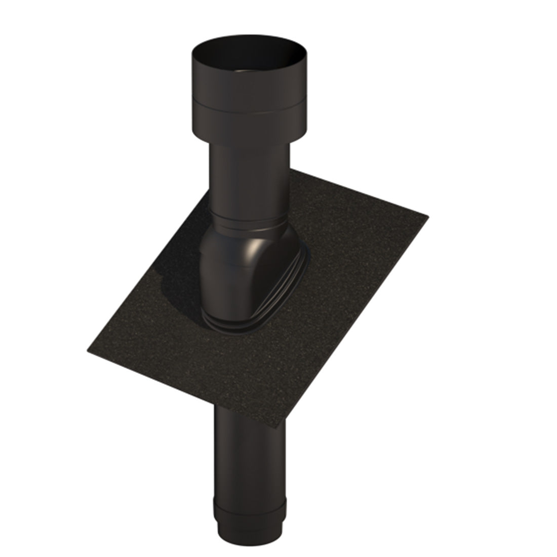 Black metal roof vent on a white background