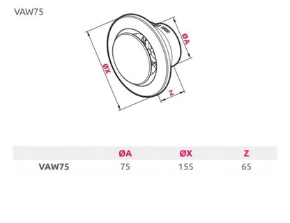 Technical drawing of a circular component with dimensions labeled on a white background